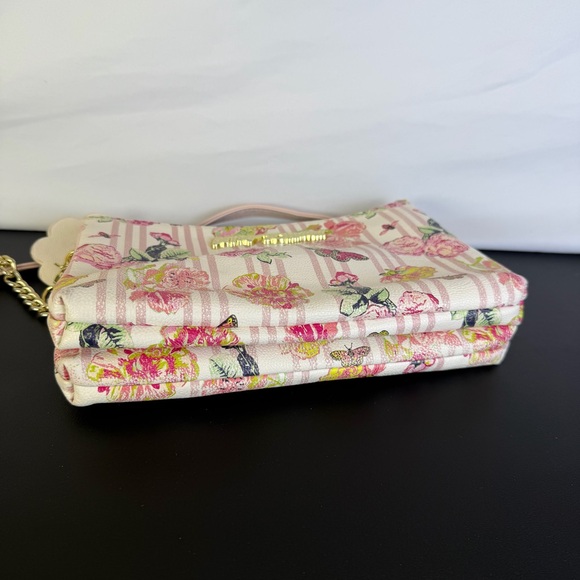 Betsey Johnson Pink Floral Crossbody with Pink Bee and Butterfly Design - Picture 7 of 10